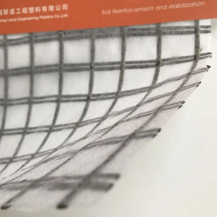 Composite Fiberglass Geogrid with Geotextile 4